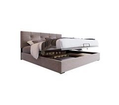 Cama de matrimonio de terciopelo con almacenaje