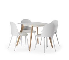 Juego de mesa y 4 sillas de comedor Kana 80x80