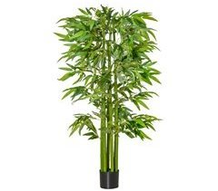 Planta Artificial Bambú, PE, Cemento HOMCOM, hogar - decoración