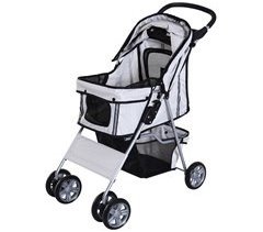 Cochecito para Perro y Gato Acero, Tela Oxford PawHut