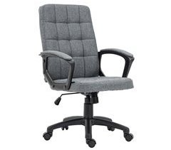Silla de Oficina Espuma, Acero, Lino, Tablero Multicapa Vinsetto