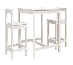 Mesa y taburetes altos de jardin 3 piezas madera