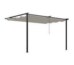 Pérgola de Pared Poliéster, Acero Outsunny