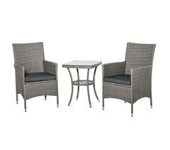 Conjunto de Muebles Ratán para Jardín Poli ratán, acero Outsunny