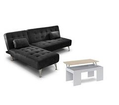 Sofa Cama Chaise Longue + Mesa de Centro Elevable