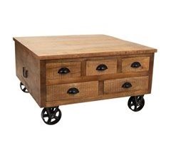 Mesa de centro de madera y metal