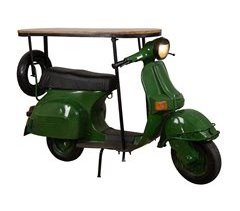 Barra botellero moto vespa de metal y madera