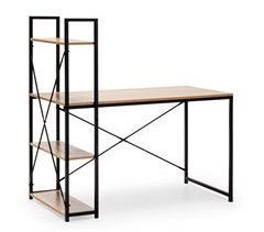 Mesa de escritorio Lidia 3 estantes negro