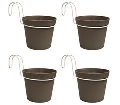 4 Macetas cilíndricas Ø 14 cm con ganchos