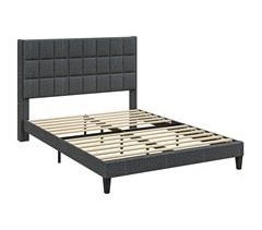 Estructura de Cama Madera de Eucalipto, Poliéster HOMCOM