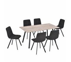 Conjunto de 1 mesa y 6 sillas SABRINA