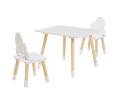 Juego infantil de mesa y 2 sillas Hovle MDF en forma de nubes 60