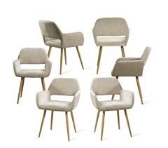 MEUBLES COSY Juego de 6 Sillas de Comedor Sillón Asiento Tapizado