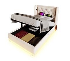 Cama individual de algodón con almacenaje 100x210