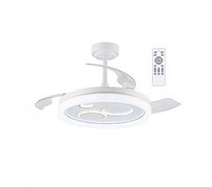 Ventilador LED aspas retráctiles Raina CCT Dim (50W) PMMA - ABS Moderno