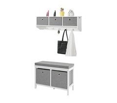 Mueble recibidor Zapatero con Perchero FSR81-HG+FRG282-W SoBuy