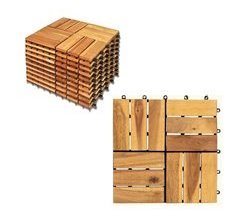 YOEVU - Set de 10 Baldosas de exterior Madera de Acacia