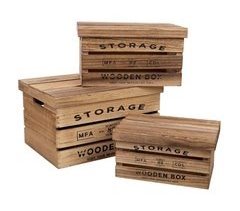 Cajas de madera impresas set 3 pzas