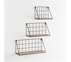 Set de 3 estantes de pared Amede