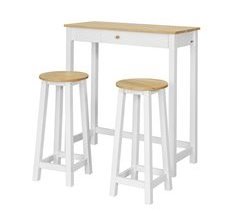 Set de 1 Mesa y 2 taburetes Comedor SoBuy