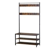 Perchero con Zapatero Melamina de Madera, Metal HOMCOM