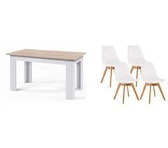 Pack Mesa Fija de Comedor o Cocina + 4 Sillas Nordic 138x80