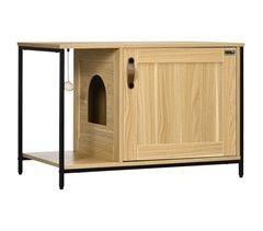 Arenero para Gatos Melamina de Madera, Acero PawHut