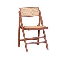 Silla plegable estilo retro en rattan y madera - Compass