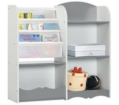Estantería para Juguetes MDF, Pino, Poliéster ZONEKIZ