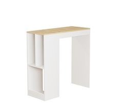 Mesa de cocina alta fija con estantes CLARA