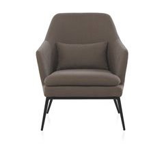 Sillón tapizado con cojín y patas de metal