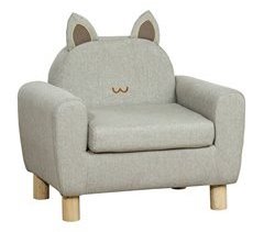 Sillón Infantil Lino, Madera de Eucalipto, Espuma HOMCOM
