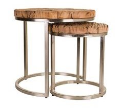Set 2 mesas auxiliares de madera