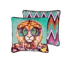 Cojin Velvet Leon Zig Zag