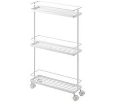 Carrito con ruedas de acero blanco - L38 cm