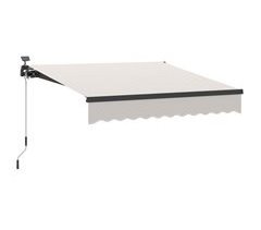 Toldo Manual Retráctil Aluminio, Tela Teñida en Hilo Outsunny