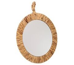 Espejo redondo de fibra natural