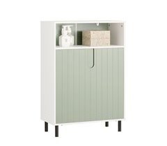 Armario De Suelo Para Baño Con 2 Puertas BZR138-GR SoBuy