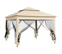 Carpa Plegable Metal, Poliéster Outsunny, terraza y jardín
