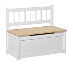 Baúl de Juguetes para Niños MDF, Madera de Pino HOMCOM