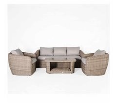 Set de jardín MOREA con mesa, 1 sofá y 2 sillones
