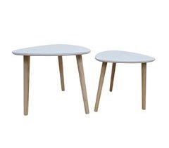 Set de 2 mini mesas auxiliares TAPS blancas marca ECOANYA 