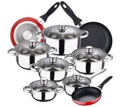 Bateria de cocina 12 piezas con juego de sartenes