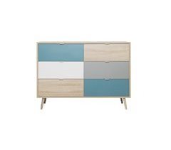Cómoda auxiliar con 6 cajones TILE