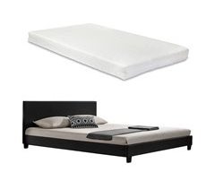[Corium] Cama Albacete cuero sintético moderna - con colchón 189x210