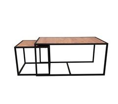 Mesa de centro-set con patas de metal WellHome