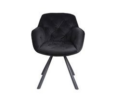 Silla en terciopelo LUXURY color negro