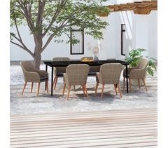 Juego de comedor para jardín con cojines