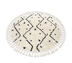 Alfombra BERBER TETUAN B751 zigzag Franjas Bereber Marroquí Shag 160x160