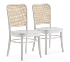 Pack 2 sillas Vesta, Madera Maciza y ratán Natural